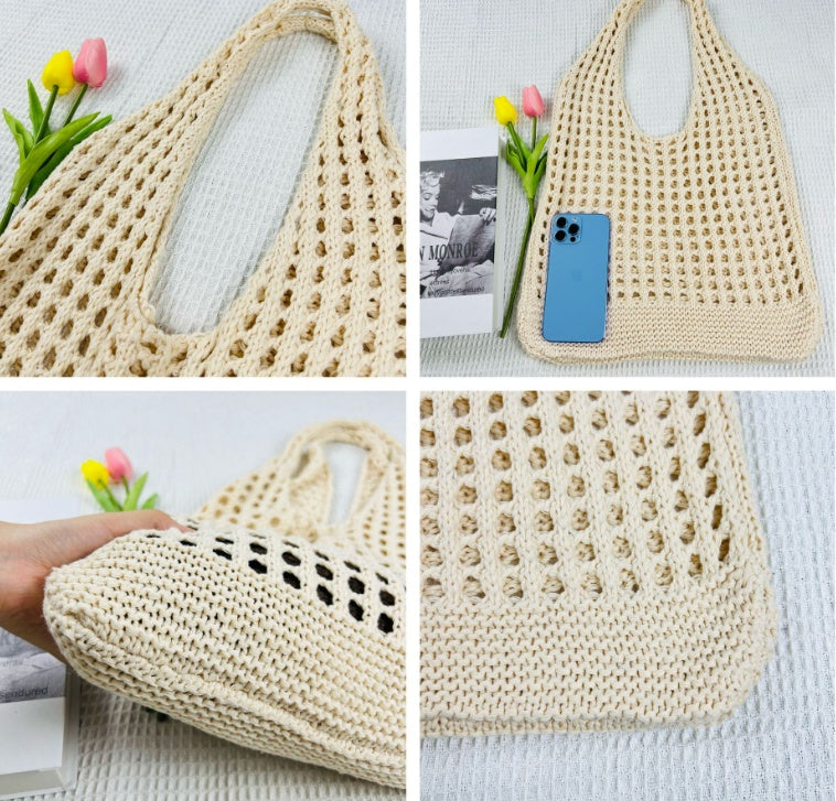 Knitted Tote Beach Bag